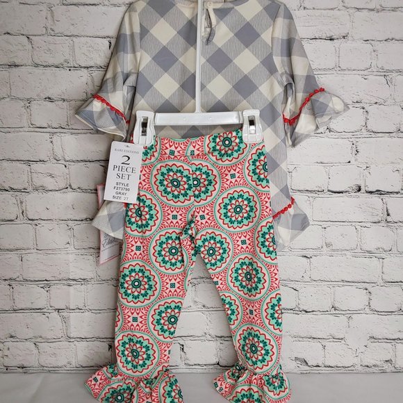 'RARE EDITIONS' TOP & PANTS BUTTERFLY SET - Picture 3 of 15